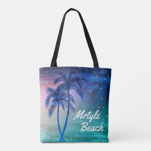 Custom Mrytle Beach Tote Bags   Palm Trees