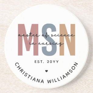 Custom MSN Master of Science in Nursing Graduation Coaster