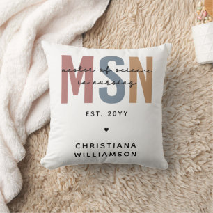 Custom MSN Master of Science in Nursing Graduation Cushion