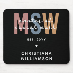 Custom MSW Master of Social Work Retro Graduation Mouse Mat