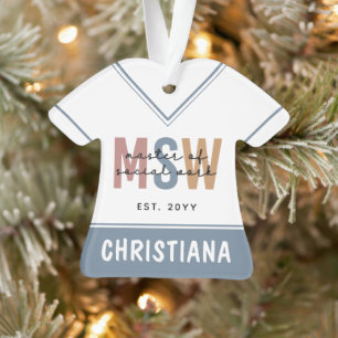 Custom MSW Master of Social Work Retro Graduation Ornament