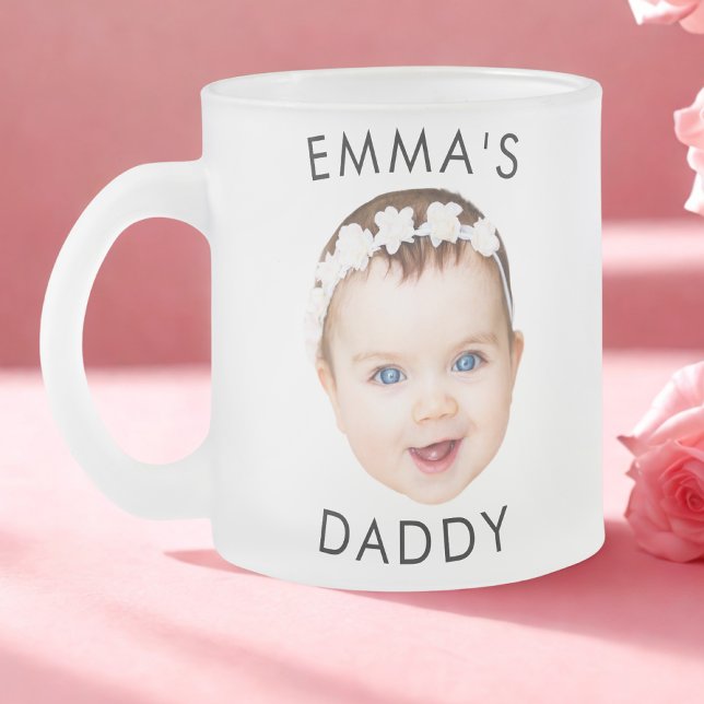 Custom Mug, Baby Mug, Dad Birthday Gift, Face Frosted Glass Coffee Mug (Creator Uploaded)