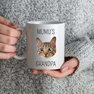 Custom Mug Cat Face Name kitten lover Cat Grandpa 
