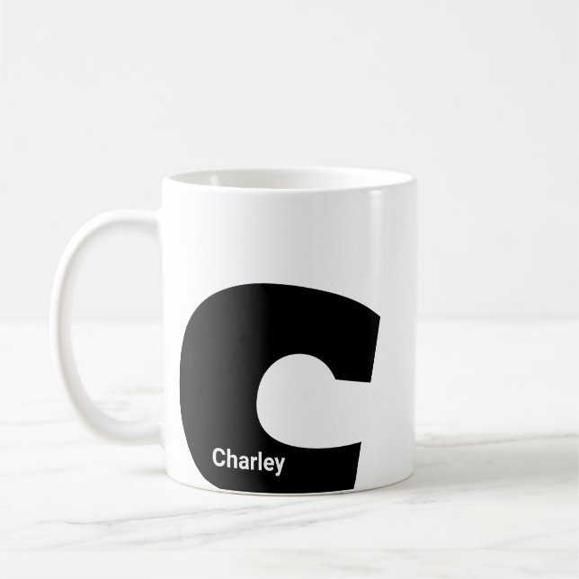 Custom mug monogram initial letter modern minimal (Left)