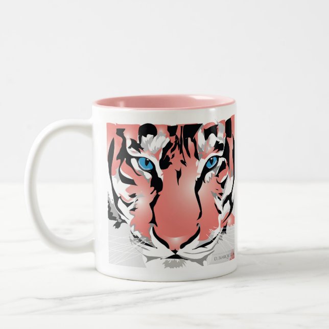 CUSTOM MUG- PEACH TIGER Two-Tone COFFEE MUG (Left)