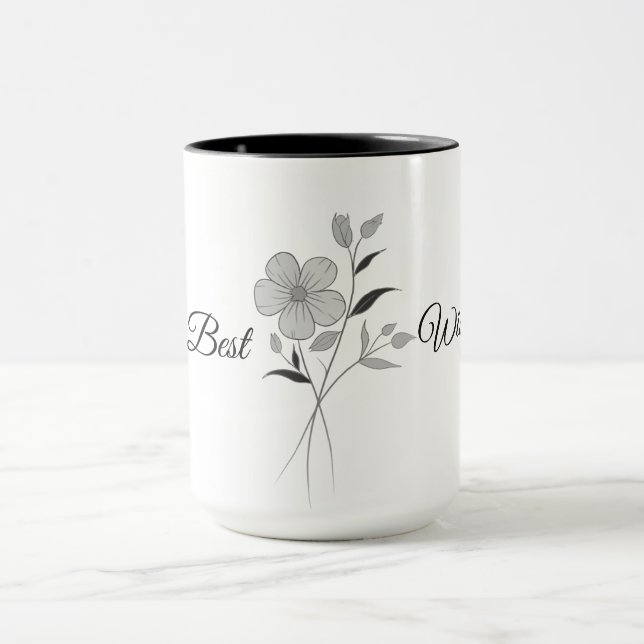 Custom Mug Personalised Christmas Gifts,  Flower (Center)