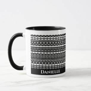 Custom Mug with Hidden Text in Geometric Pattern