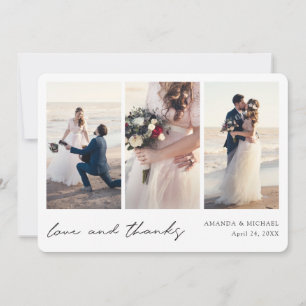 Custom Multi Photo Collage Thank You Wedding Card