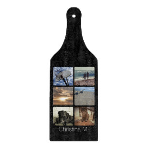 Custom Multi Photo Mosaic Picture Collage Cutting Board