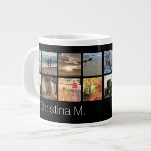 Custom Multi Photo Mosaic Picture Collage Large Coffee Mug