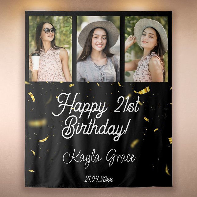 Custom Multi Photo Party Wall Backdrop Birthday Tapestry (Creator Uploaded)