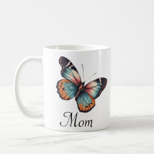 Custom Mum Colourful Butterfly Personalised  Coffee Mug