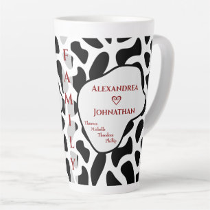 Custom Mum Dad Family Modern Personalise  Latte Mug