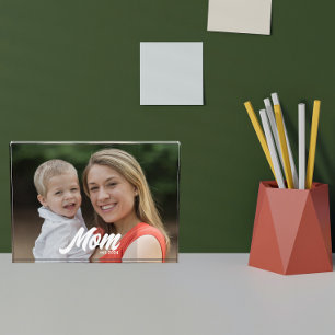 Custom Mum Established Modern Script Photo Block