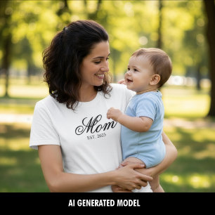 Custom Mum Established Year Script T-Shirt
