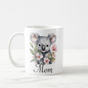 Custom Mum Koala Bear Floral Personalised  Coffee Mug