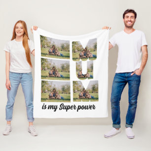 Custom Mum mother's day 6 Photo collage  Fleece Blanket