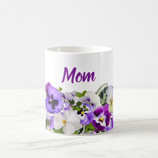 Custom Mum Mug with Purple Flowers (Center)