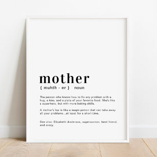 Custom Mum, Mum, Mother Definition Mother's Day Poster