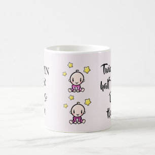 Custom Mum Of Twins Fun Gift, Double The Coffee Mug
