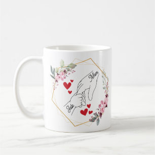 Custom Mum or Father and Child Hands Coffee Mug