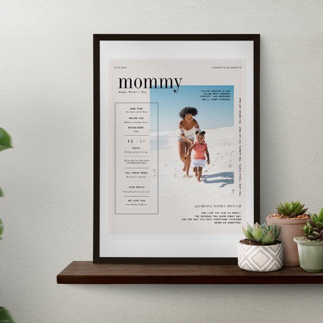 Custom Mum Photo Keepsake Modern Design Poster (Creator Uploaded)