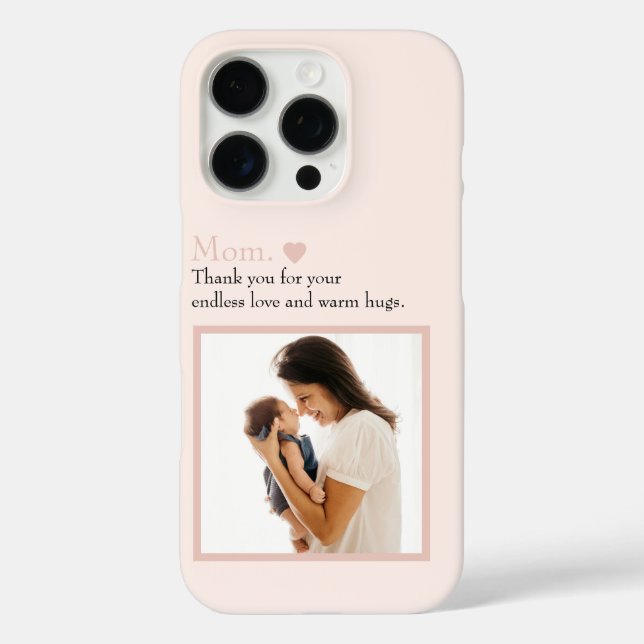 Custom "Mum" Photo Phone Case with Heart (Back)
