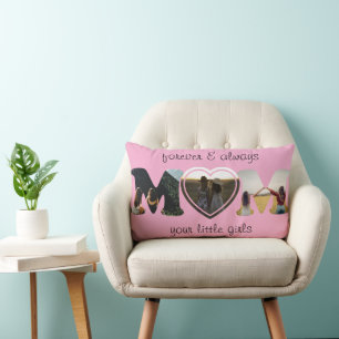Custom Mum Photo & Text Collage Lumbar Cushion
