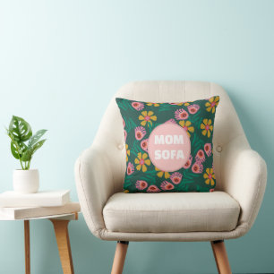 Custom mum sofa flowers green pretty cute modern  cushion