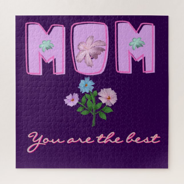 Custom Mum Typography Design,  Jigsaw Puzzle (Vertical)