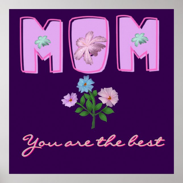 Custom Mum Typography Design,  Poster (Front)