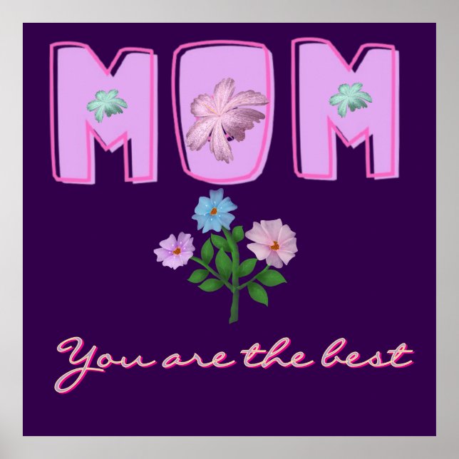 Custom Mum Typography Design,  Poster (Front)
