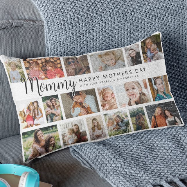 Custom Mummy 18 Photo Collage Lumbar Cushion (Creator Uploaded)