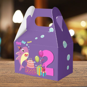 Custom Mummy Aunty Papa Daddy Shark Birthday Gift Favour Box