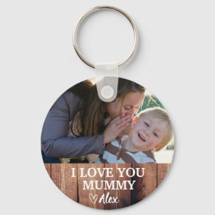 Custom Mummy Keychain, I Love You Mummy Photo Key Ring