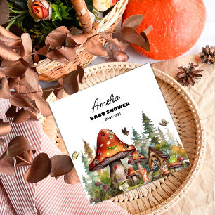 Custom Mushroom Whimsical Woodland Baby Shower Napkin