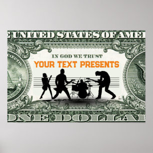 Custom Music Band and Money Poster