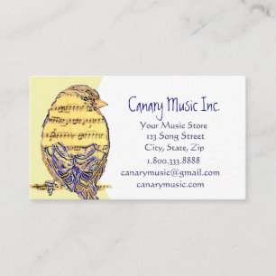 Custom Music & Bird Business Card