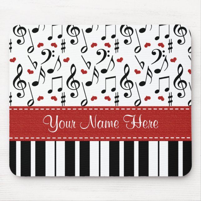 Custom Music Note Piano Mousepad (Front)