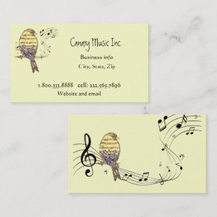Custom Music Notes & Bird Music Business Card