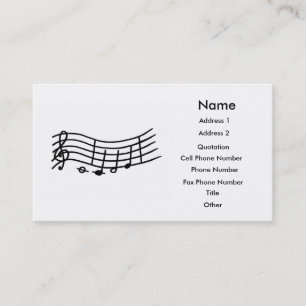 Custom Music Notes & Scale business cards