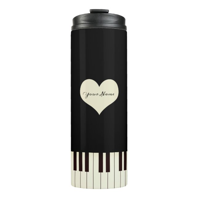 Custom Music Piano Teacher Piano Keys Thermal Tumbler (Front)