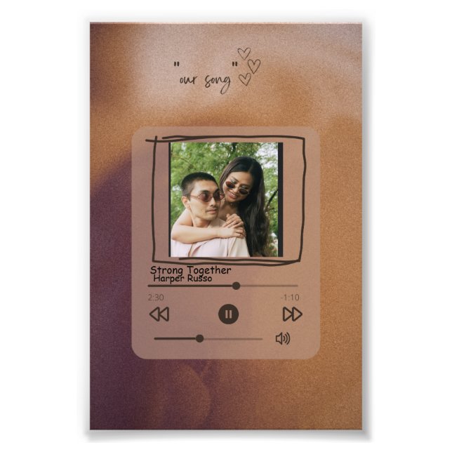 Custom Music Song Album Couple Photo Print (Front)