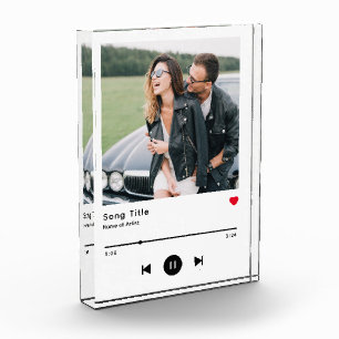 Custom Music & Song Photo Glass Block