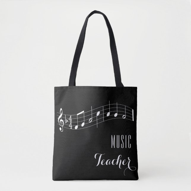 Custom Music Teacher Bag - Black (Front)