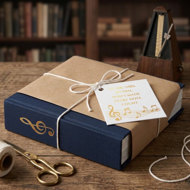 Custom Music Teacher Foil Gift Tag  (Creator Uploaded)