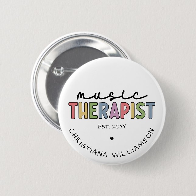 Custom Music Therapist Music Therapy Graduation 6 Cm Round Badge (Front & Back)