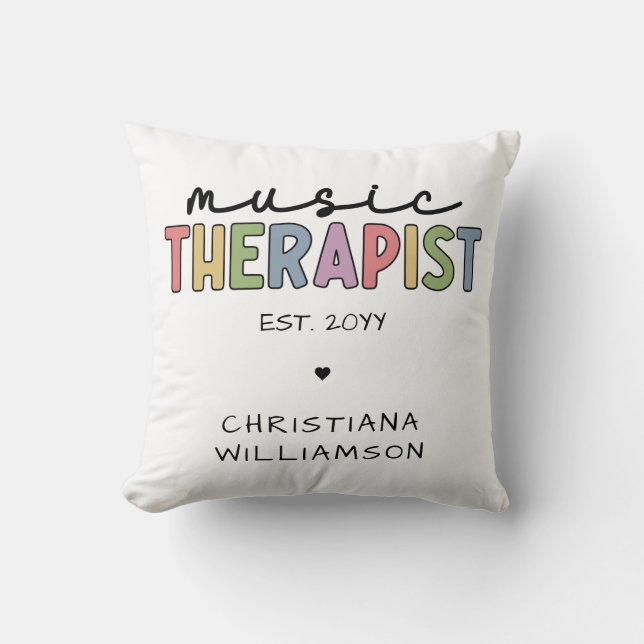 Custom Music Therapist Music Therapy Graduation Cushion (Front)