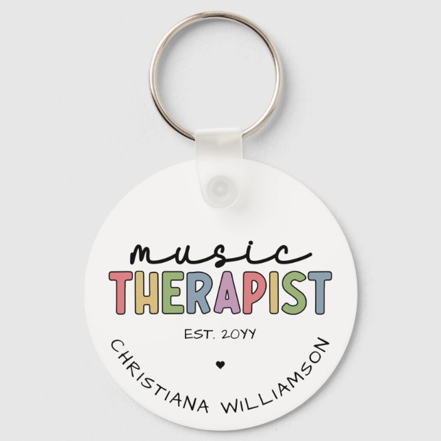 Custom Music Therapist Music Therapy Graduation Key Ring (Front)
