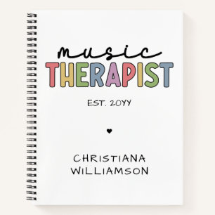 Custom Music Therapist Music Therapy Graduation Notebook